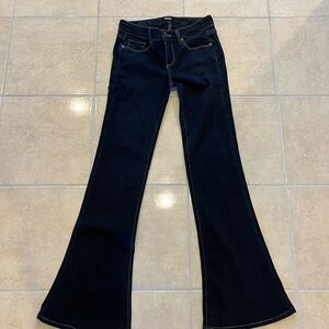 PAIGE Lou Lou High Rise Flare Jeans Size 26 Made in USA 🇺🇸Dark Wash